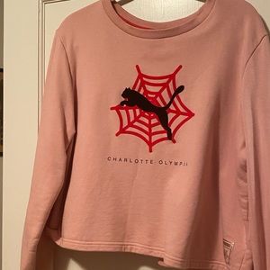 Charlotte Olympia + cropped sweatshirt.  Size L